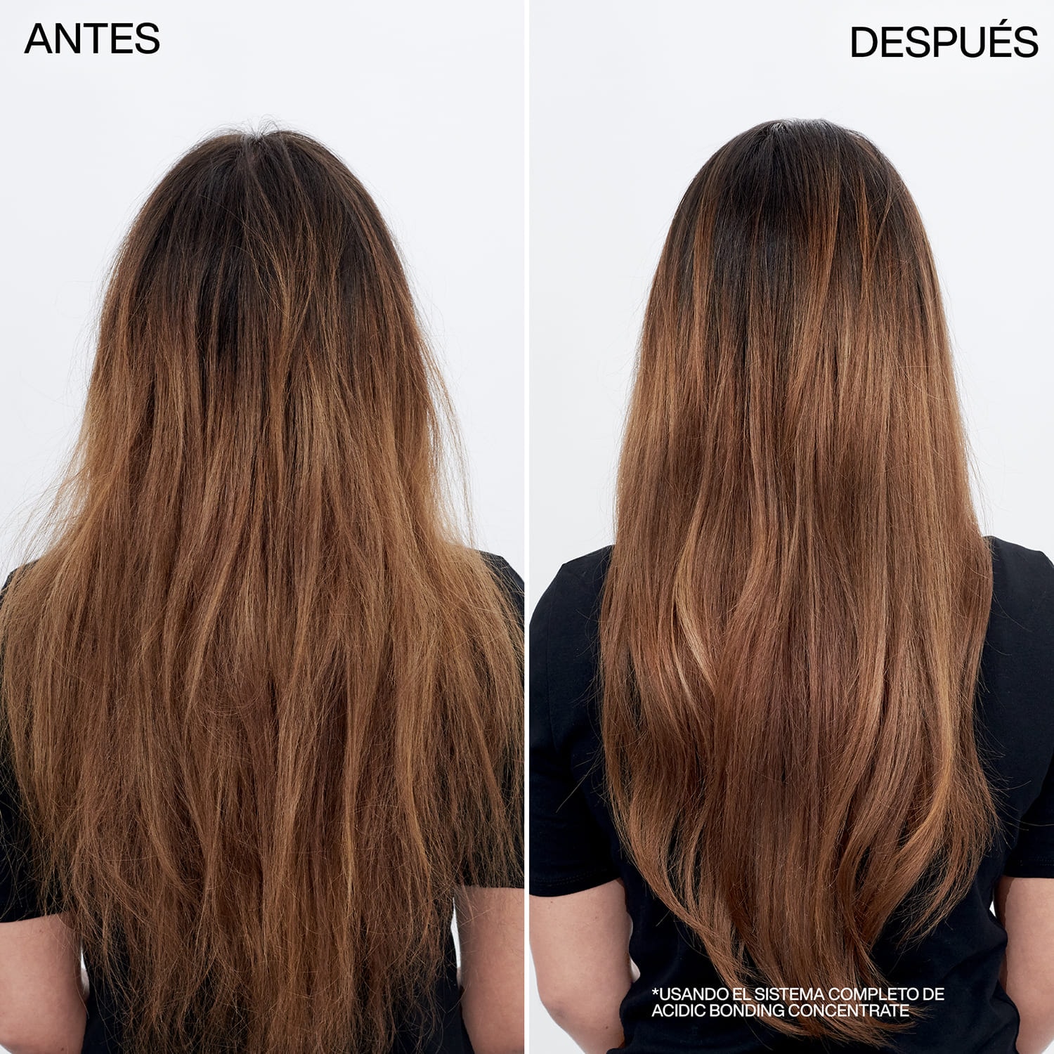 Antes y despues de lavado de cabello